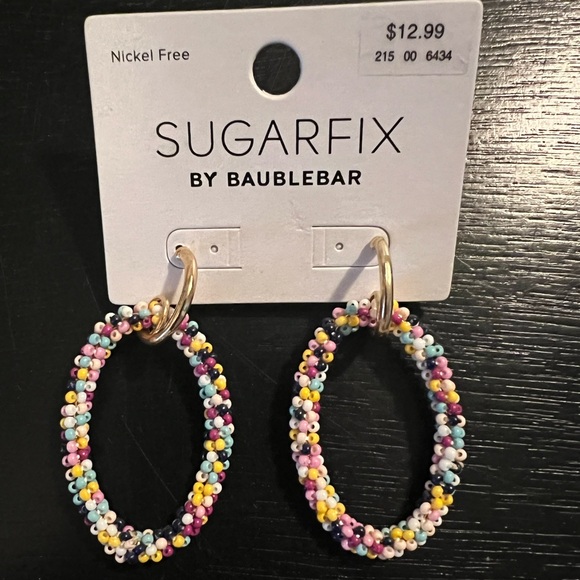 BaubleBar Multicolor Beaded Oval Earrings - Picture 2 of 2